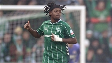  Samuel Mbangula brachte Werder gegen den FC St. Pauli früh in Führung,