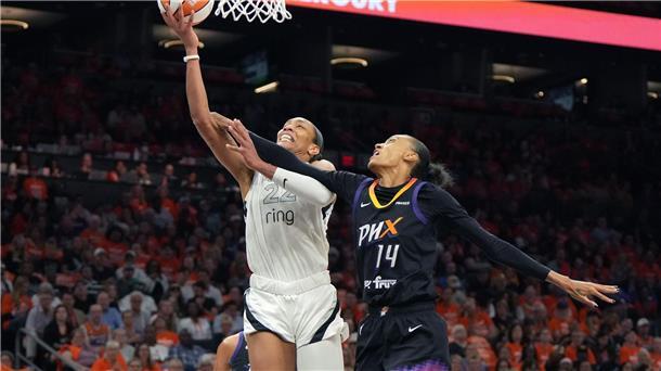 Mercury verlieren in WNBA-Finals das Spiel und Satou Sabally A’ja Wilson (links) erzielte den entscheidenden Korb für die Las Vegas Aces.