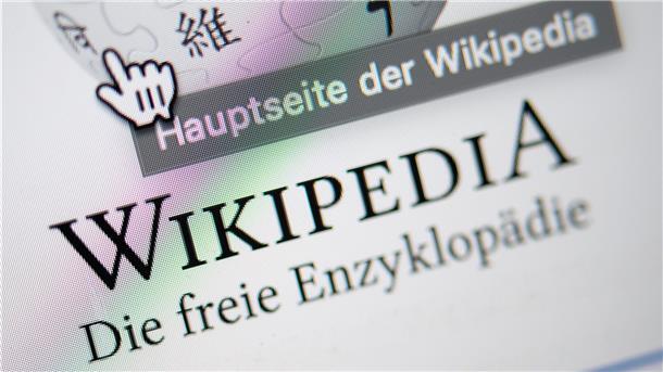 Herzlichen Glückwunsch: Wikipedia wird 20 Jahre alt Unter einem Cursor steht auf der Startseite mit dem Logo der deutschsprachigen Internet-Enzyklopädie Wikipedia «Hauptseite der Wikipedia».