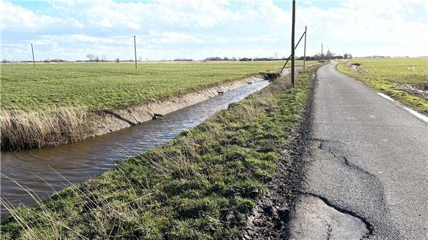 Flurbereinigung: So bekommt die Gemeinde Butjadingen ihre Wischwege saniert Am Kirchweg ist der Graben verlegt und verbreitert worden.