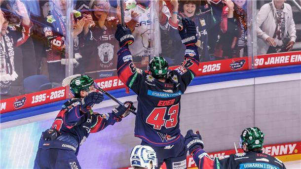 Meister setzt Ausrufezeichen: Berlin wieder der Gejagte Andreas Eder jubelt über seinen Premieren-Treffer für die Eisbären Berlin.