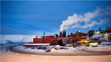 Ansicht des schwedischen Bergbauunternehmens LKAB im Industriegebiet in Kiruna. Im hohen Norden Schwedens sind bedeutende Vorkommen an seltenen Erden entdeckt worden.