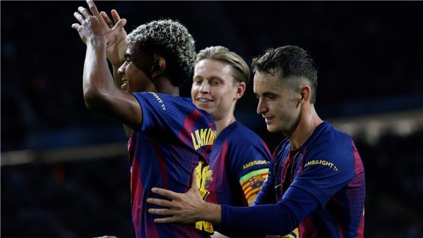 Auch Lamine Yamal (links) traf für Barcelona