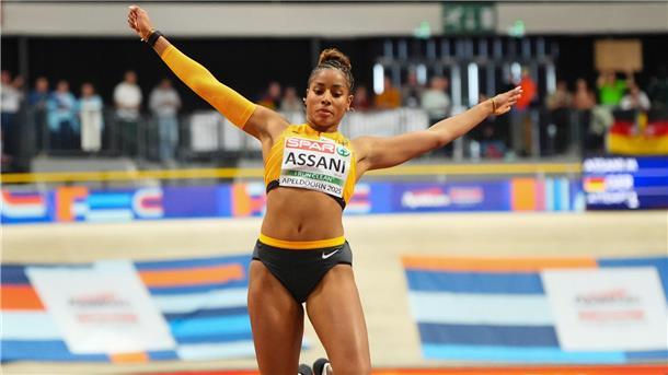 Olympiasiegerin Mihambo springt locker ins Hallen-EM-Finale Auch Mikaelle Assani steht im Weitsprung-Finale bei der Hallen-EM.