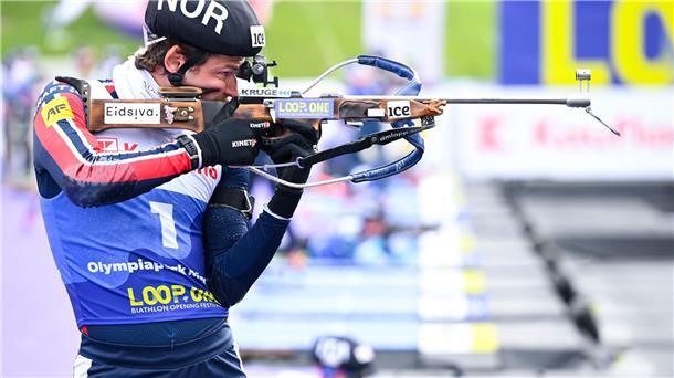 Biathlon in München: Begeisterung bei gelungener Premiere Auch Weltcupgesamtsieger Sturla Holm Laegreid war begeistert.