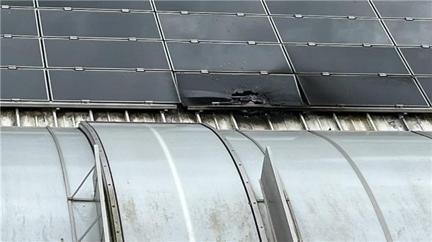 Abgebranntes Solarpanel