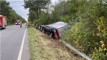 Verunglückter Sattelzug bei Rotenburg
