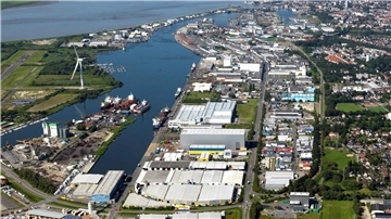 Blick auf den Bremerhavener Fischereihafen