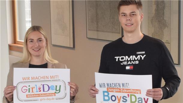 Ausbildungsleiterin Isabel Klein und Kreisinspektoranwärter Mika Rewitz organisieren federführend den Zukunftstag beim Landkreis Wesermarsch.