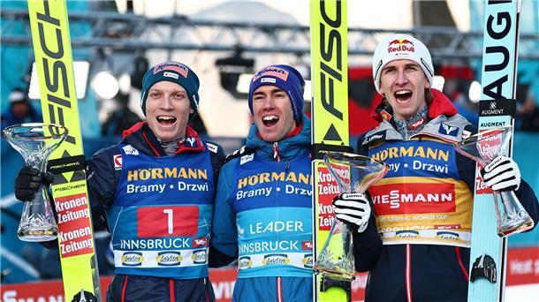 Ausnahmeathleten aus Österreich: Hörl, Kraft, Tschofenig.