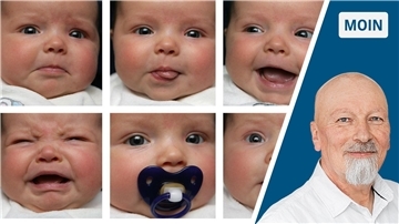 Babys können mit verschiedenen Gesichtsausdrücken amüsieren.
