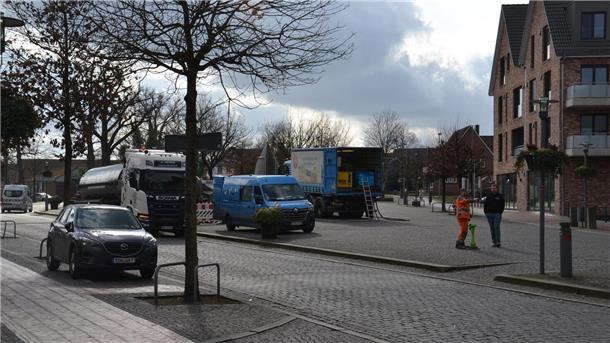 Bauarbeiten auf dem Vitusplatz. 