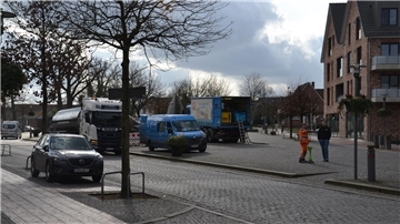 Bauarbeiten auf dem Vitusplatz. 