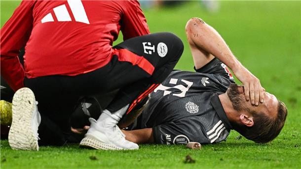 Bayern-Star Harry Kane muss nach einem Zweikampf ausgewechselt werden.