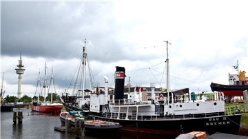 Der Walfänger "Rau IX" im Museumshafen.