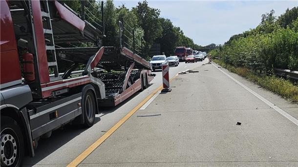 Unfallstelle im Baustellenbereich auf der A27.