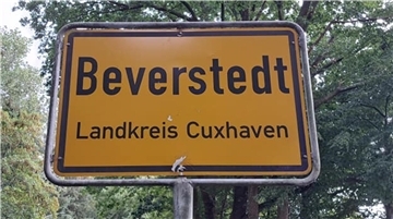 Ortsschild von "Beverstedt, Landkreis Cuxhaven"