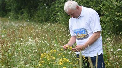 Beim Deutschen Milchkontor in Zeven haben Andreas Pape (Foto) und Mario Löhden Wildblumen ausgesät, eine Nisthilfe für Insekten aufgestellt und einen Erdhaufen aufgeschüttet, in dem zum Beispiel Sandbienen nisten können.