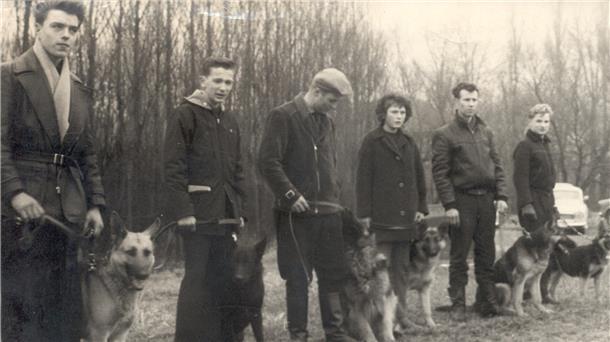 Alte Fotos aus der Wesermarsch: Hundesport und Jagd in früheren Zeiten Männer und Frauen mit Hunden