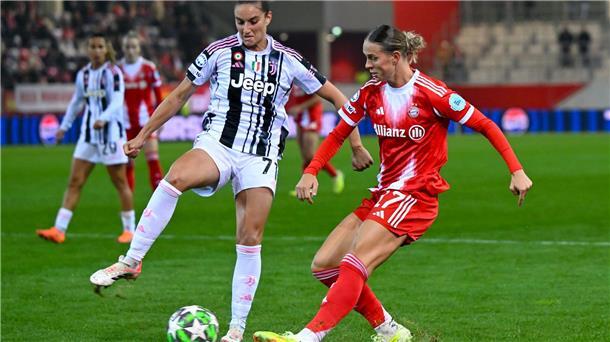 Videobeweis in der Nachspielzeit rettet Bayern gegen Juve Bereitete das 1:0 vor: Bayerns Klara Bühl (r.).