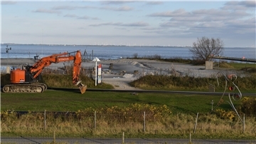 Baggerarbeiten an der Nordseeküste