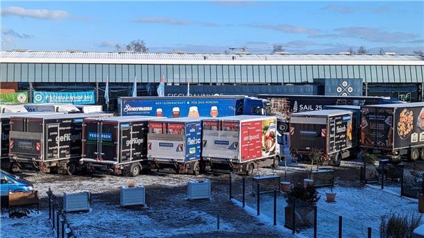 Bauernproteste: Heute Morgen wird der Hafen in Bremerhaven blockiert Besonderer Fototermin mit Trucks im Schaufenster Fischereihafen.