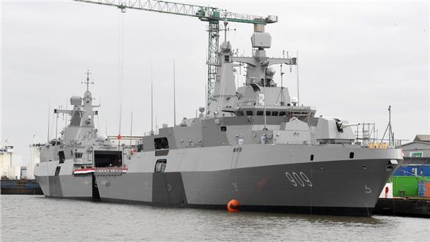 Werft übergibt Kriegsschiff in Bremerhaven