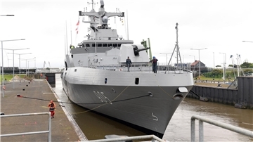 Neues ägyptisches Kriegsschiff von Bremerhaven abgefahren