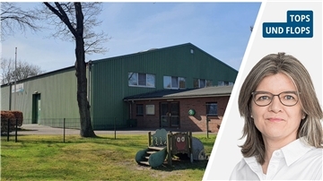 Geestlandhalle und Porträt Julia Dührkop