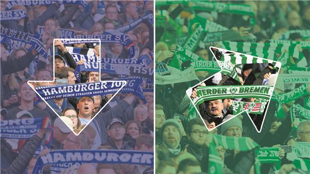 Enttäuschung bei den einen, Hoffnung bei den anderen Bittere Zeiten beim HSV, bei Werder Bremen sieht es dagegen nach Rettung in letztter Sekunde aus.