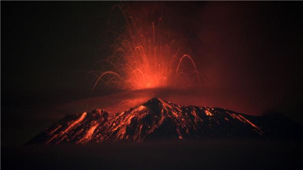 Blick auf den Vulkan Popocatepetl am 20. Mai 2023.