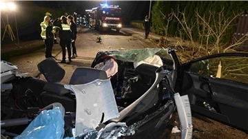 Blick auf die Unfallstelle im Wiesenweg in Harsefeld.
