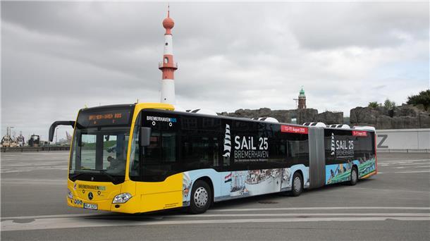 Bremerhaven Bus hat für die Sail einen Sonderfahrplan ausgearbeitet. Die meisten Linien fahren in einem 10-Minuten-Takt.