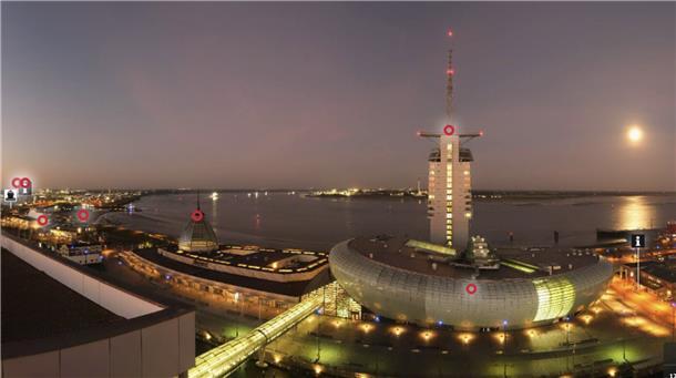 Bremerhaven im Oktober, morgens um 7 Uhr: Solche fantastischen Bilder liefert die neue Super-Webcam von Bremerhaven. Sie sendet vom Columbus Center - und erschließt viele neue digitalen Dimensionen.
