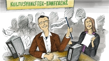 Schuldezernent Michael Frost und Bildungssenatorin Sascha Aulepp.