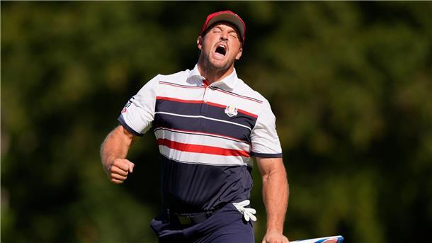 Europa gewinnt Ryder Cup: USA sorgen für große Spannung Bryson DeChambeau kam nach einem Fünf-Punkte-Rückstand noch zurück und holte ein Unentschieden.