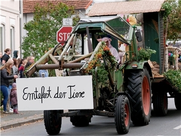 Bunt, laut und fröhlich - die Tarmstedter Erntewagenparade