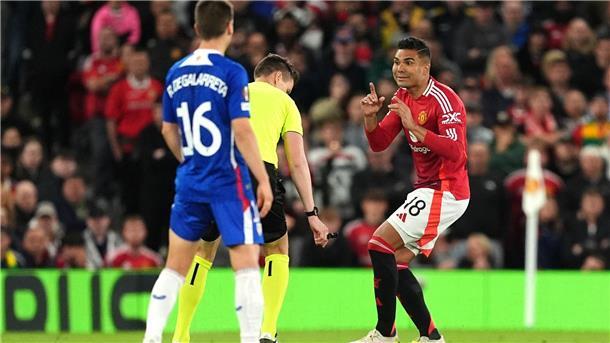 Casemiro (r) erzielte das 2:1 für Manchester United gegen Athletic Bilbao.