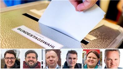 Wahlurne mit Kandidatenporträts