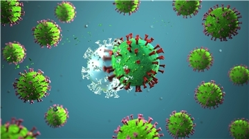 Coronavirus Mutation A symbolic depiction of a viral mutation. 3d illustration.