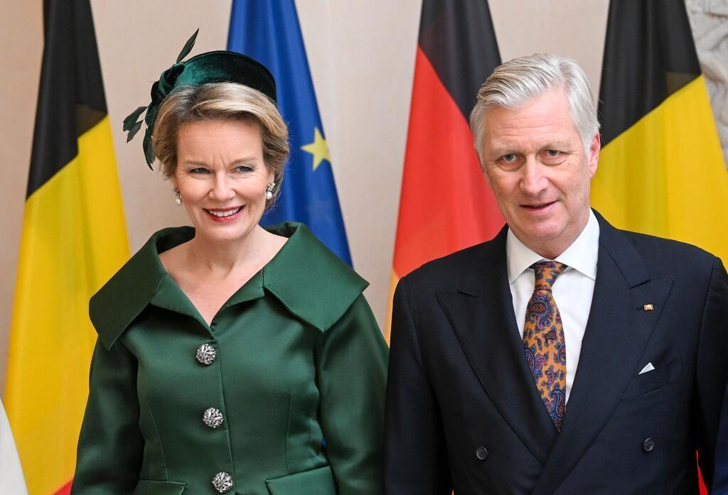 Das belgische Königspaar König Philippe und Königin Mathilde im Schloss Bellevue.