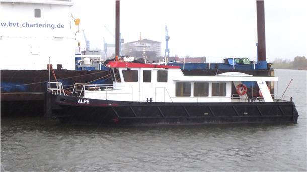 Das frühere Aufsichtsboot „Alpe“ wird bei BVT Chartering zur „BHV Motion“ umgebaut. Das Bremerhavener Unternehmen plant den Einsatz als Arbeits- und Schubboot.