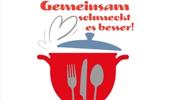 Das Logo der Aktion „Gemeinsam schmeckt es besser“ der DRK-Ortsvereine im Cuxland.