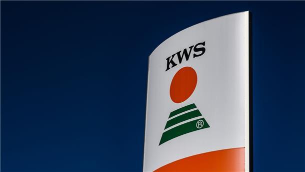Das Logo des Pflanzenzüchtungs- und Biotechnologie-Unternehmen KWS Saat SE ist zu sehen.