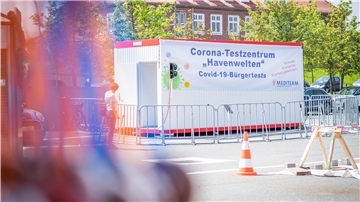 Das mobile Testzentrum in den Havenwelten wird vor allem an den Wochenenden genutzt – von Touristen.