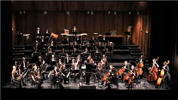 Das Philharmonische Orchester Bremerhaven beim Sinfoniekonzert. 