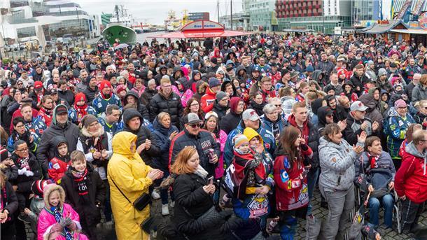 Das schlechte Wetter kann die Fans der Pinguins nicht schocken.