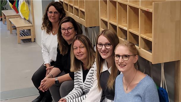 Das Team der neuen Kita am Freizeitbad (von links): Sylke Segebrecht, Leitein Susanne Gallasch, Nicole Panitzke, Chayenne Hartmann und Mareike Böning. Es fehlt Jacqueline Tesch.