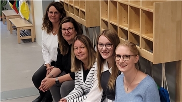Das Team der neuen Kita am Freizeitbad (von links): Sylke Segebrecht, Leitein Susanne Gallasch, Nicole Panitzke, Chayenne Hartmann und Mareike Böning. Es fehlt Jacqueline Tesch.