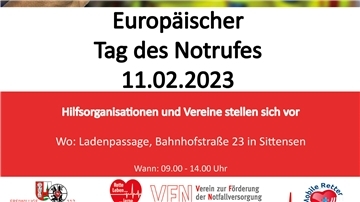 Das Werbeplakat für die Veranstaltung zum Tag des Notrufs.